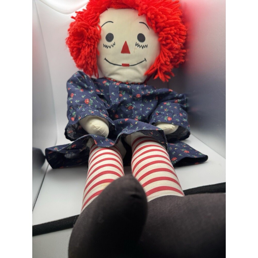 Vintage Raggedy Ann Doll 21”Floral Dress